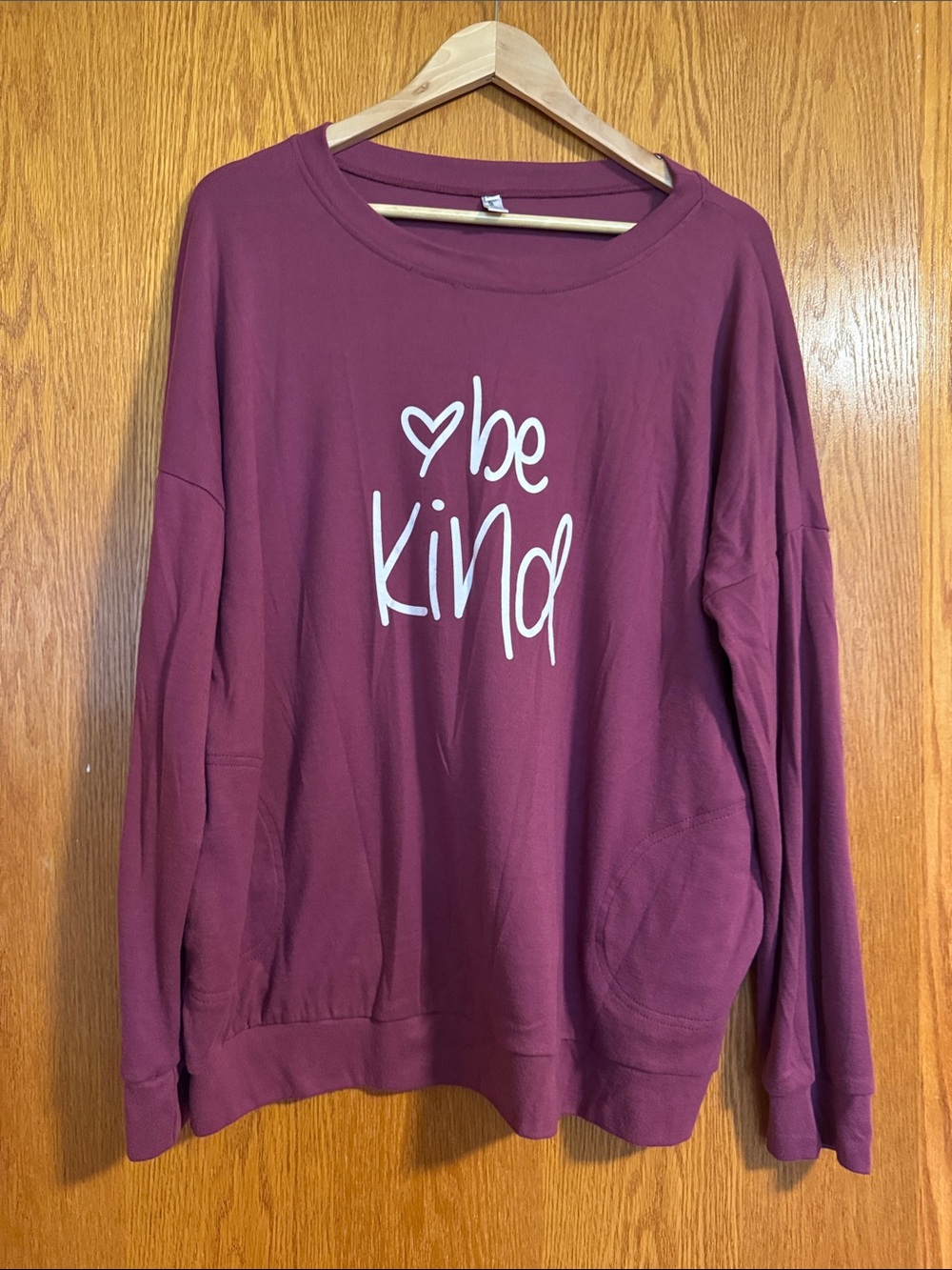 Leo Rosi Plum Crewneck Sweatshirt with White Brand Tag